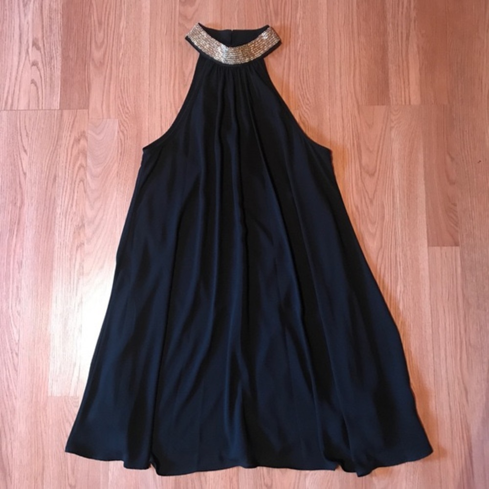 Black Dress with Gold Beading ✨